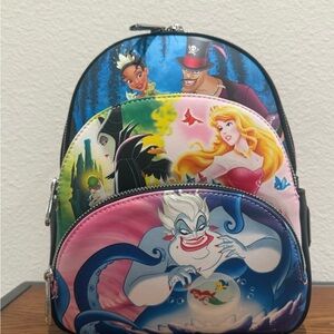 NWT Disney Villains and Princesses Backpack Loungefly Mini Backpack